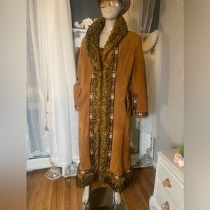Vintage Full length Penny Lane style sheerling boho 1970s